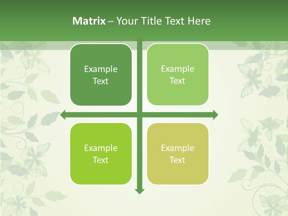A Green Background With Leaves On It PowerPoint Template