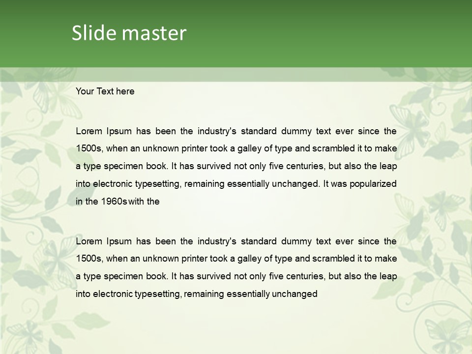 A Green Background With Leaves On It PowerPoint Template