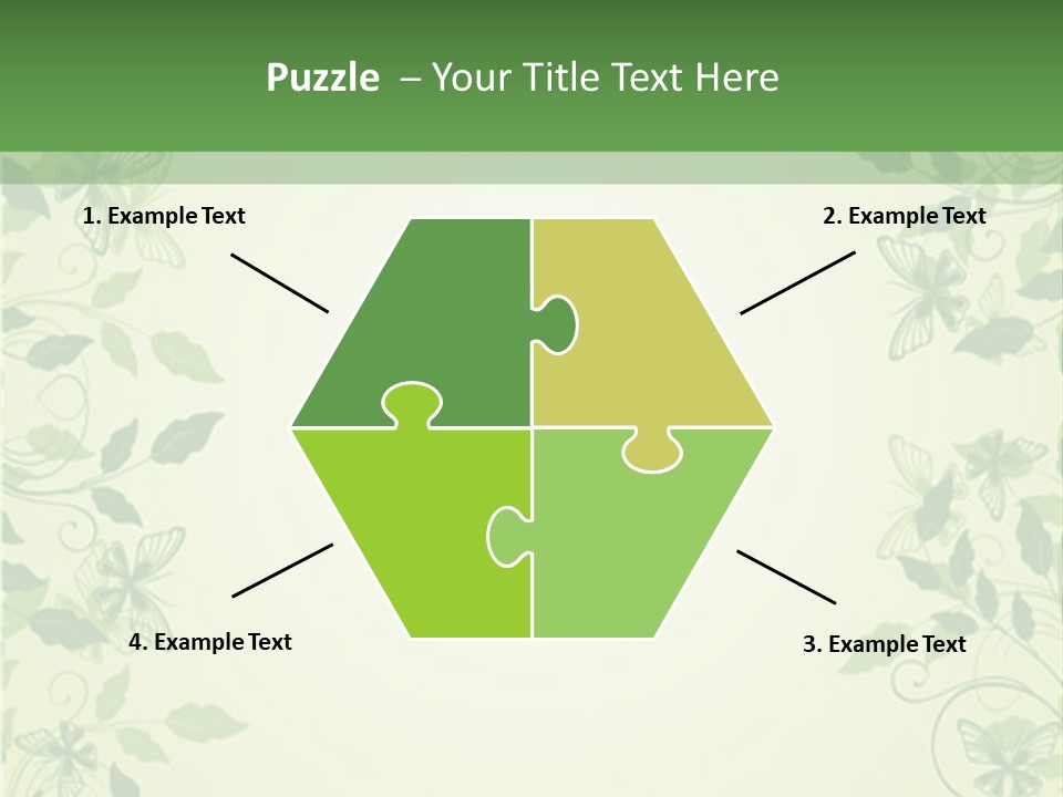 A Green Background With Leaves On It PowerPoint Template