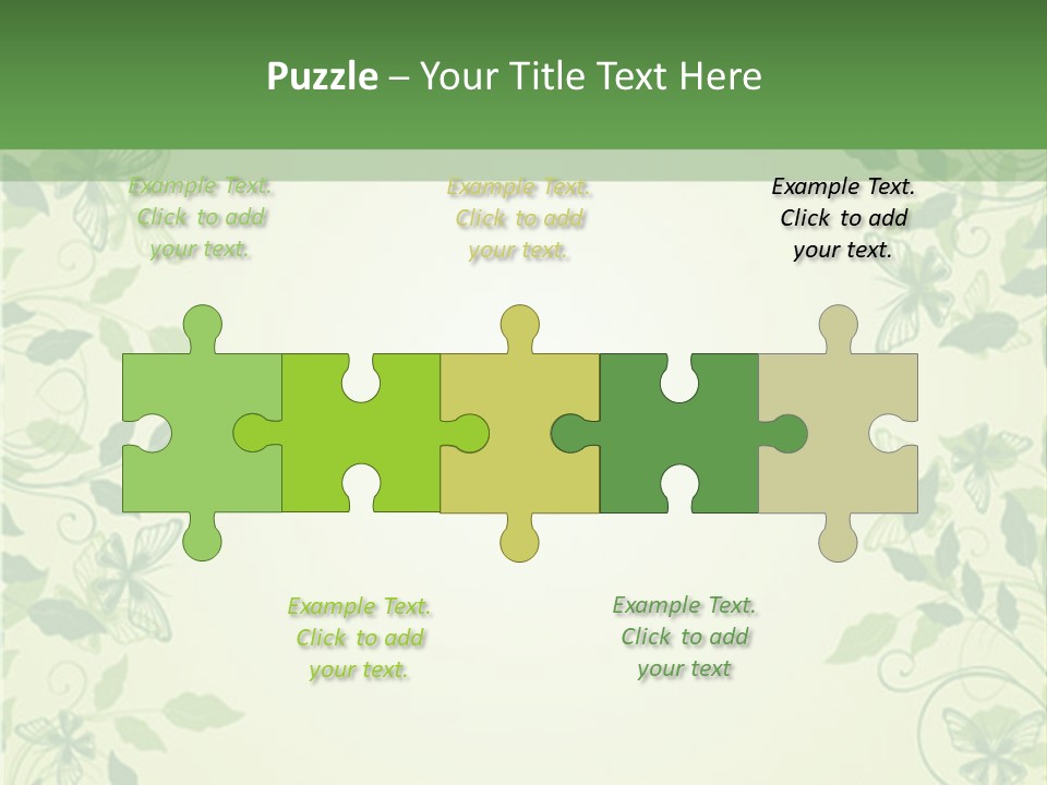 A Green Background With Leaves On It PowerPoint Template