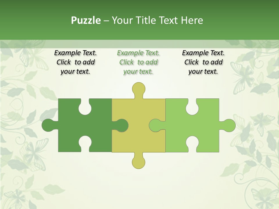 A Green Background With Leaves On It PowerPoint Template