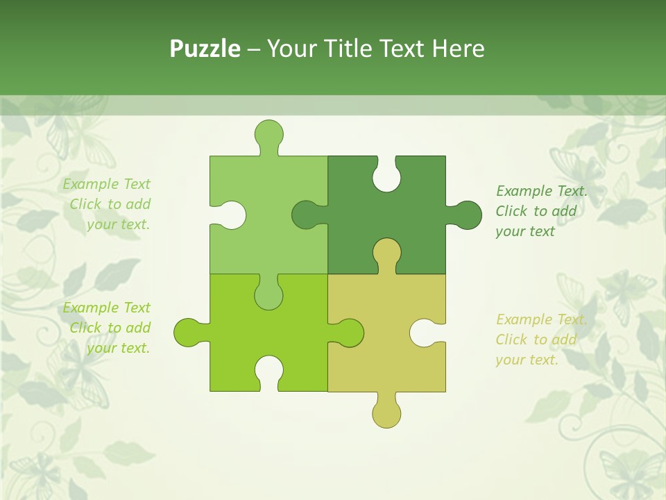 A Green Background With Leaves On It PowerPoint Template