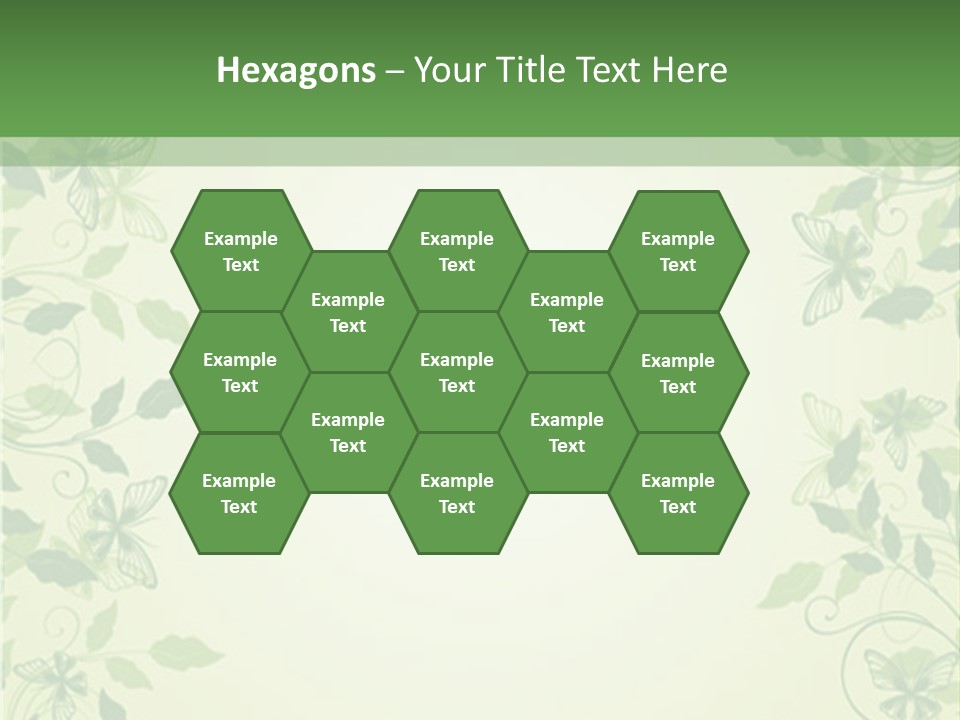 A Green Background With Leaves On It PowerPoint Template