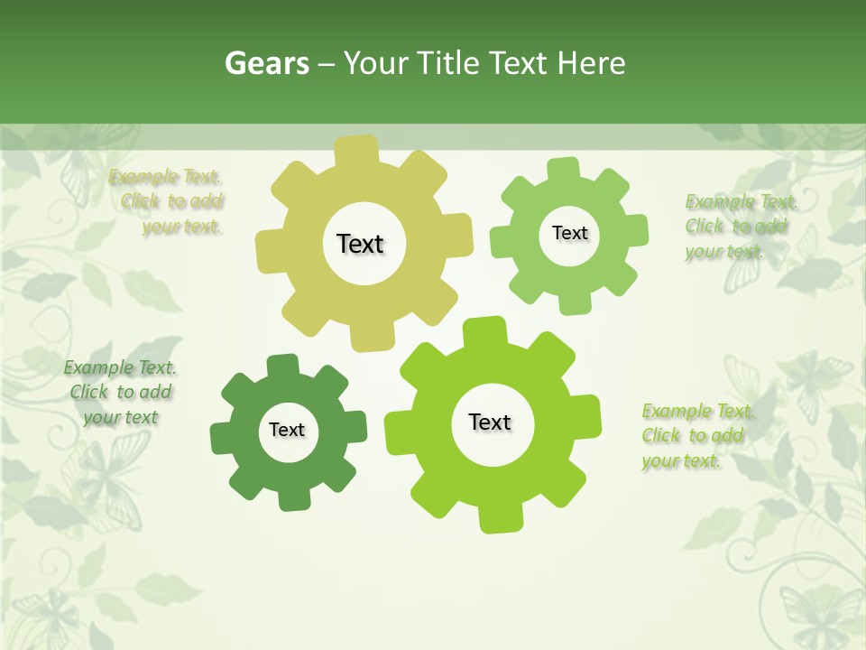 A Green Background With Leaves On It PowerPoint Template