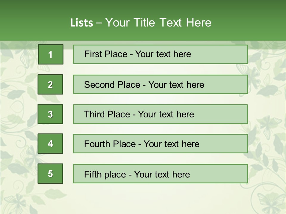 A Green Background With Leaves On It PowerPoint Template