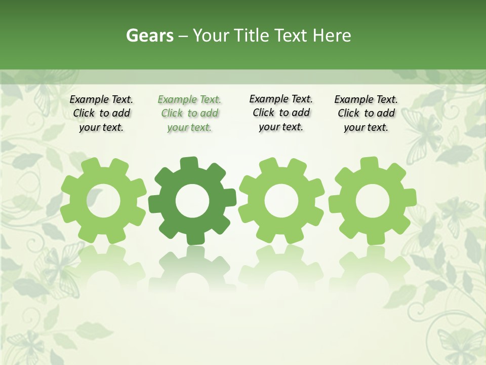 A Green Background With Leaves On It PowerPoint Template