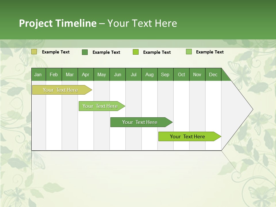 A Green Background With Leaves On It PowerPoint Template