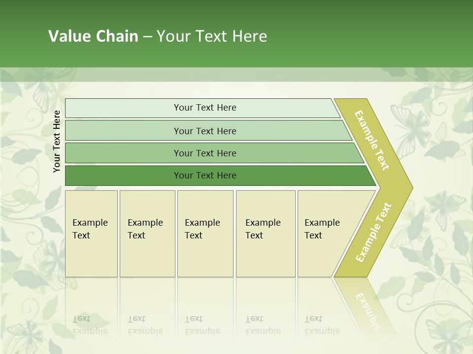 A Green Background With Leaves On It PowerPoint Template