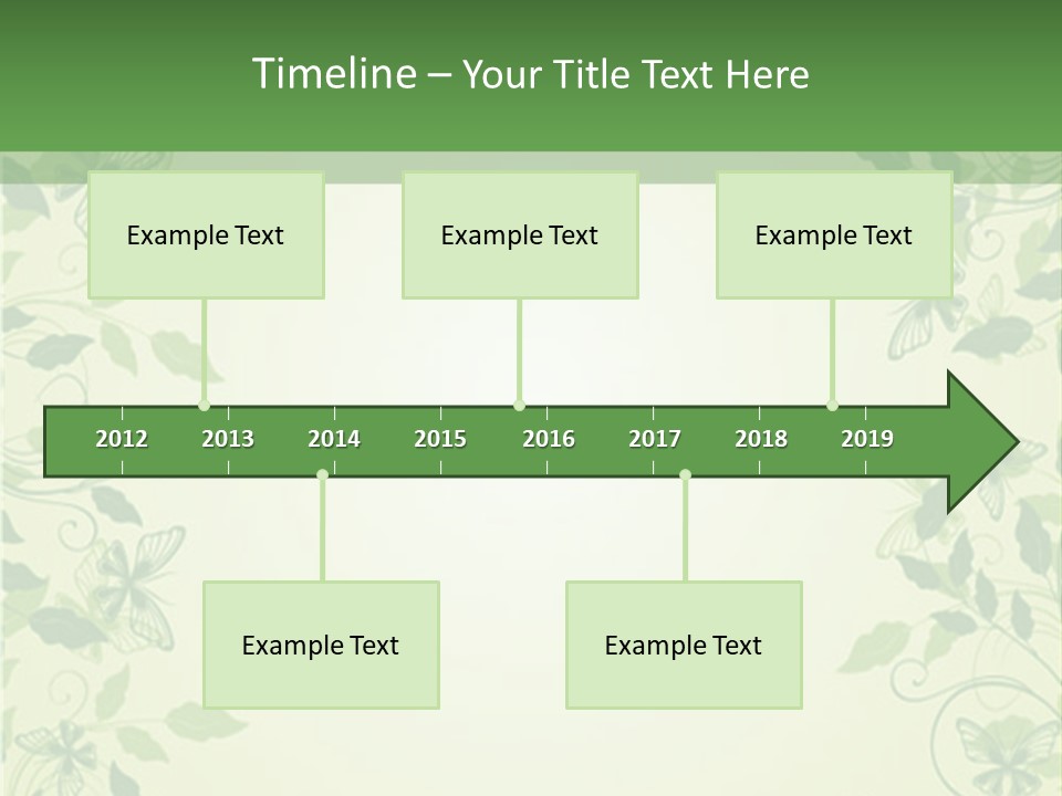A Green Background With Leaves On It PowerPoint Template