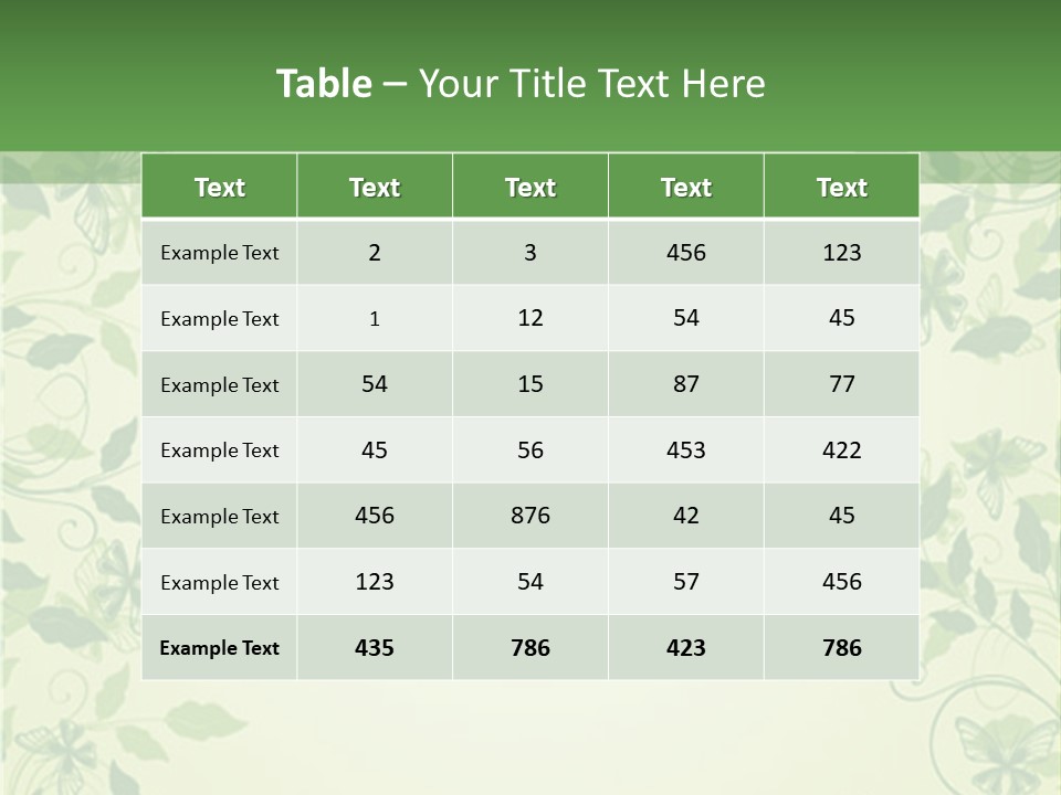 A Green Background With Leaves On It PowerPoint Template
