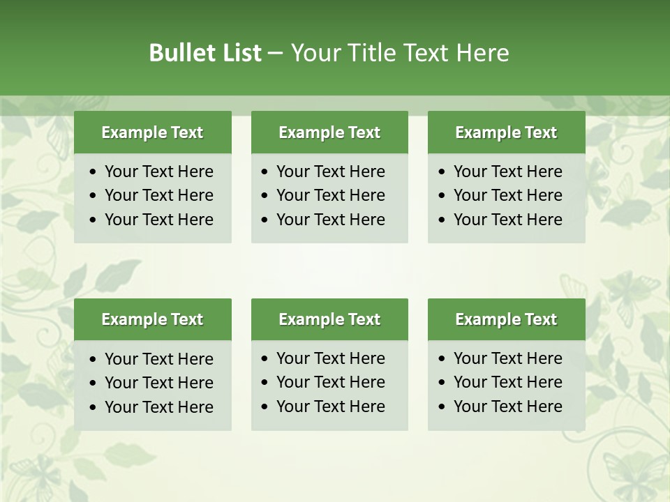 A Green Background With Leaves On It PowerPoint Template