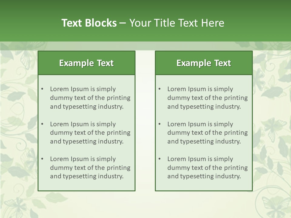 A Green Background With Leaves On It PowerPoint Template