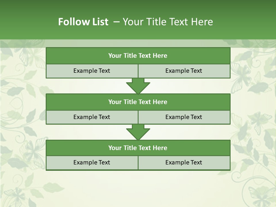 A Green Background With Leaves On It PowerPoint Template