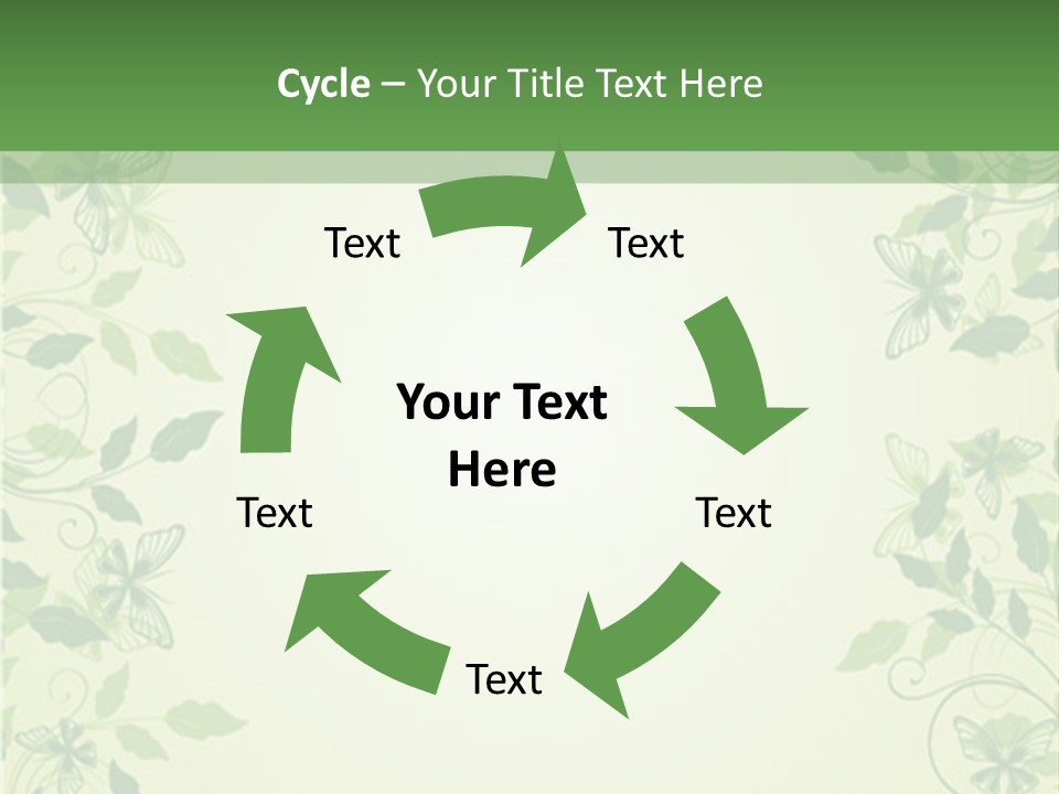 A Green Background With Leaves On It PowerPoint Template