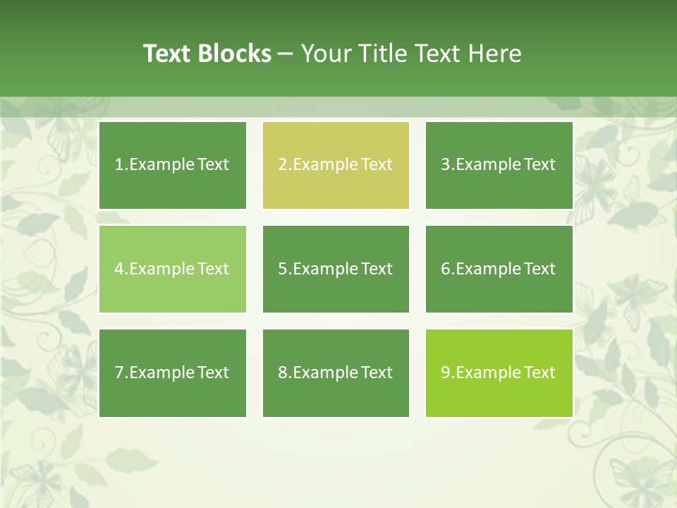 A Green Background With Leaves On It PowerPoint Template
