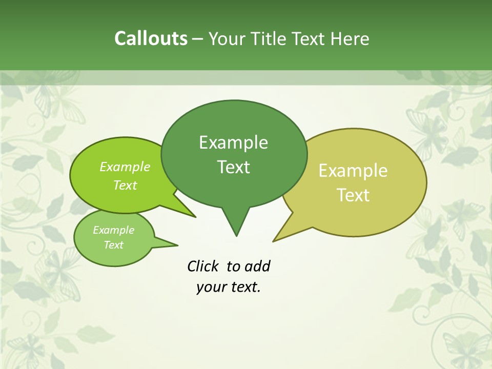 A Green Background With Leaves On It PowerPoint Template