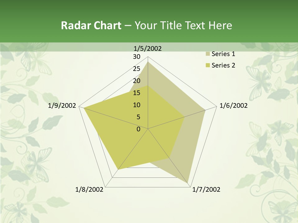 A Green Background With Leaves On It PowerPoint Template