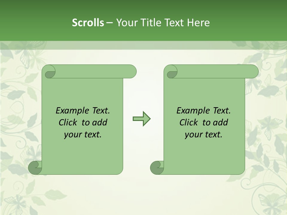 A Green Background With Leaves On It PowerPoint Template