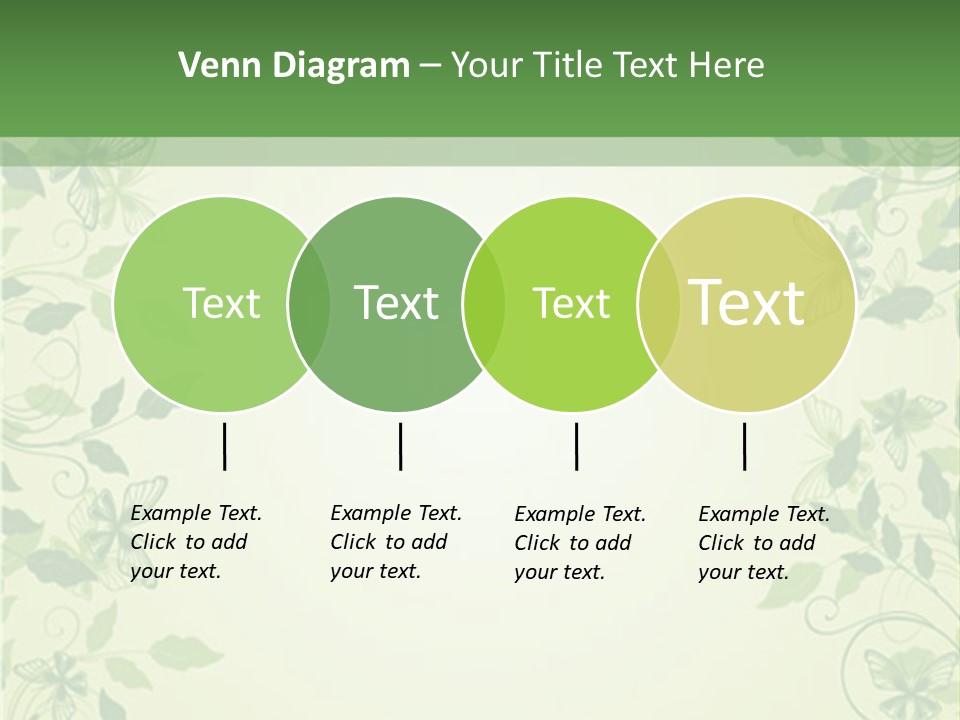 A Green Background With Leaves On It PowerPoint Template