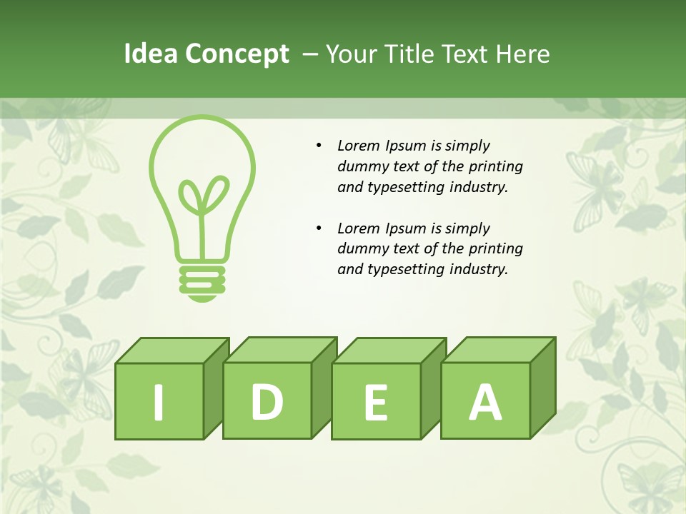 A Green Background With Leaves On It PowerPoint Template