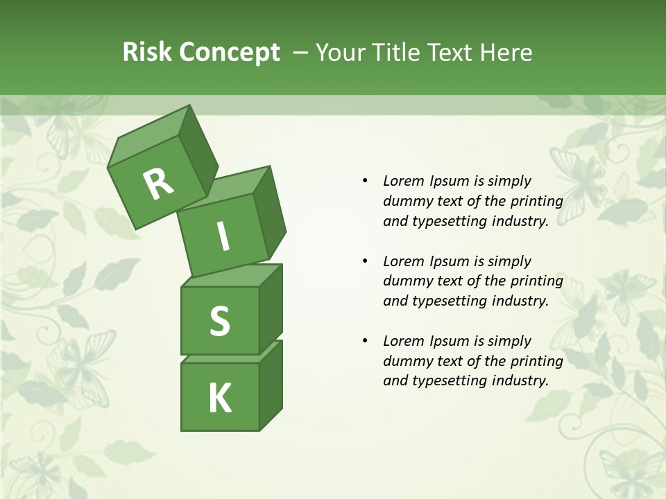 A Green Background With Leaves On It PowerPoint Template