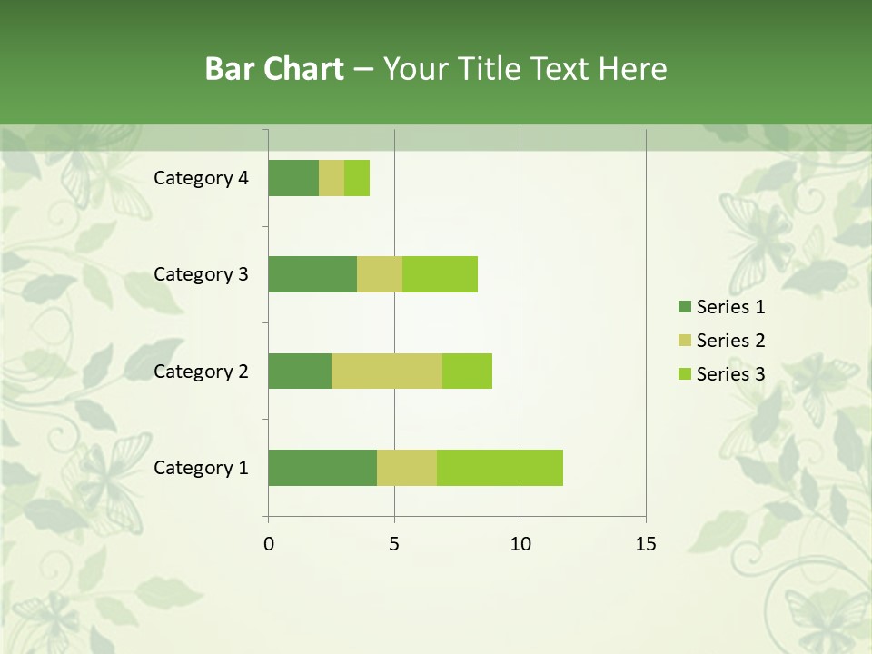 A Green Background With Leaves On It PowerPoint Template