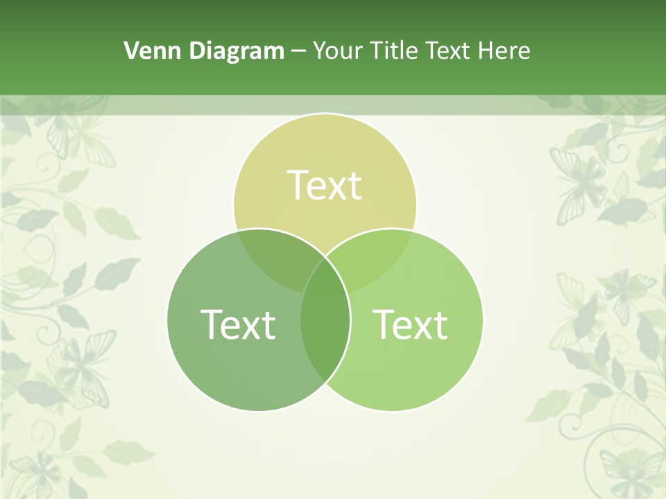 A Green Background With Leaves On It PowerPoint Template