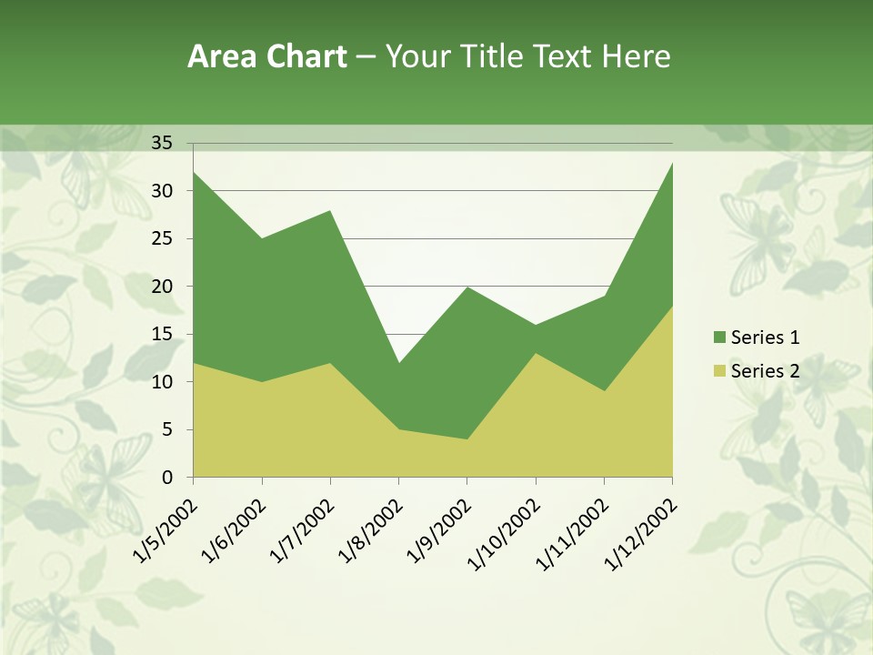 A Green Background With Leaves On It PowerPoint Template