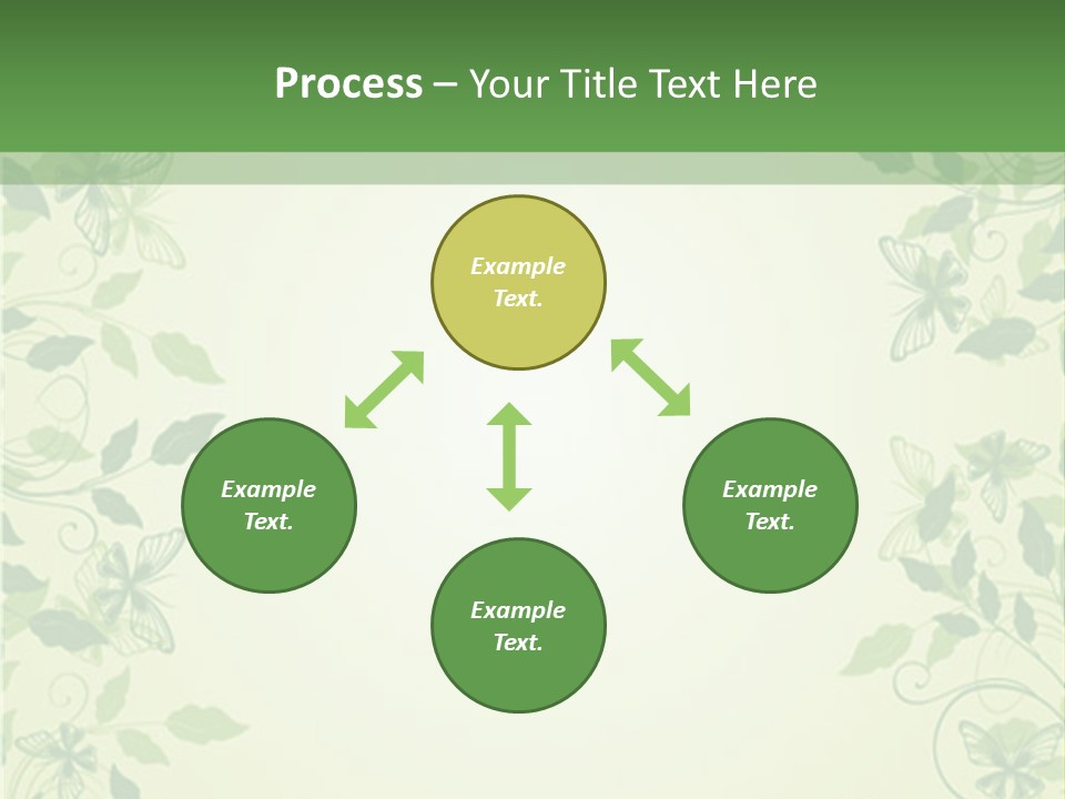 A Green Background With Leaves On It PowerPoint Template