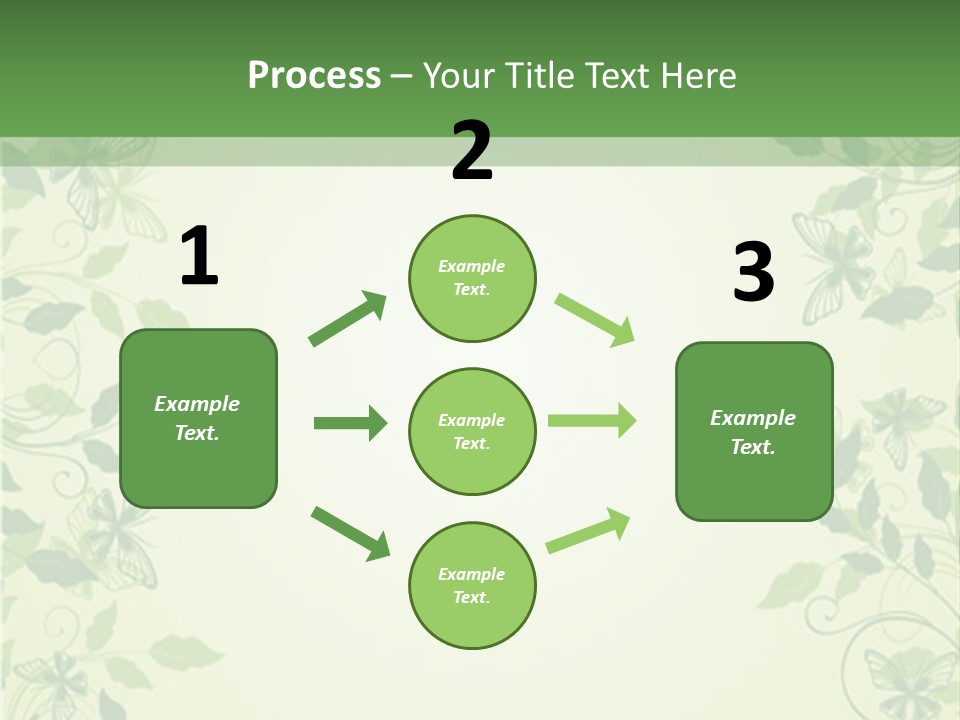 A Green Background With Leaves On It PowerPoint Template