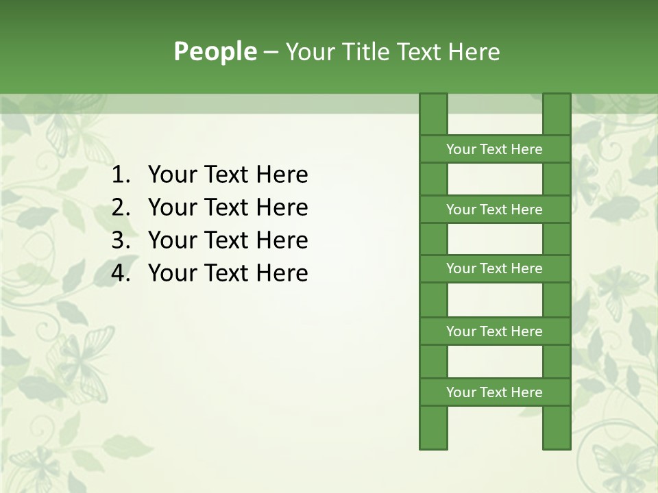 A Green Background With Leaves On It PowerPoint Template