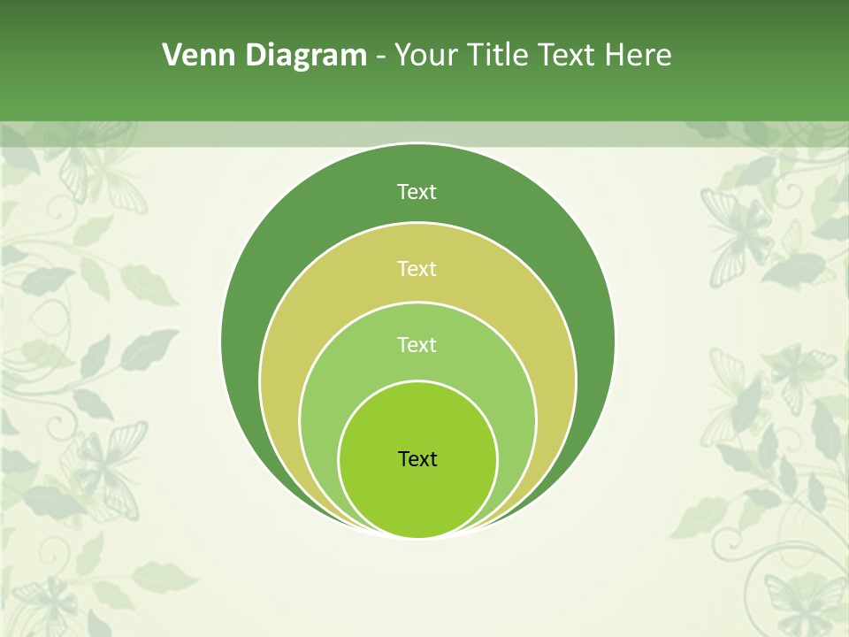 A Green Background With Leaves On It PowerPoint Template