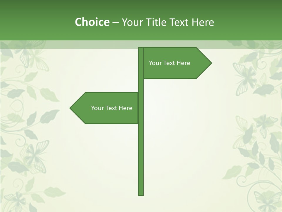 A Green Background With Leaves On It PowerPoint Template
