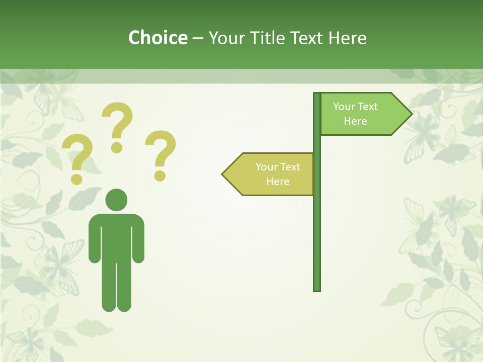 A Green Background With Leaves On It PowerPoint Template