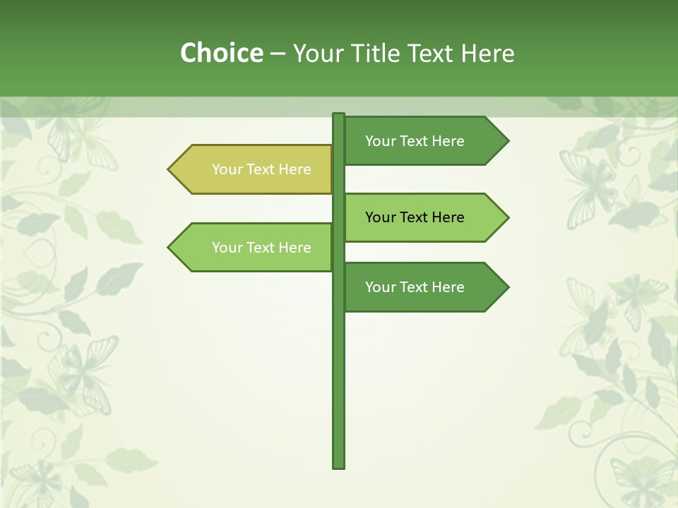 A Green Background With Leaves On It PowerPoint Template