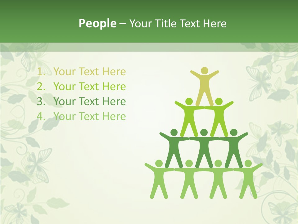 A Green Background With Leaves On It PowerPoint Template