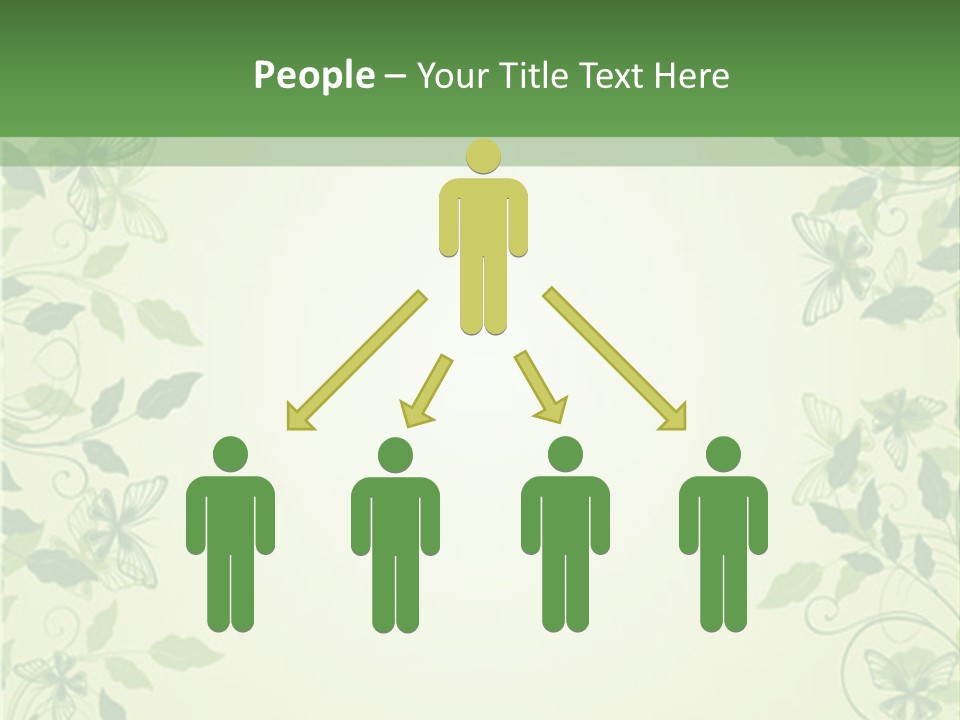 A Green Background With Leaves On It PowerPoint Template