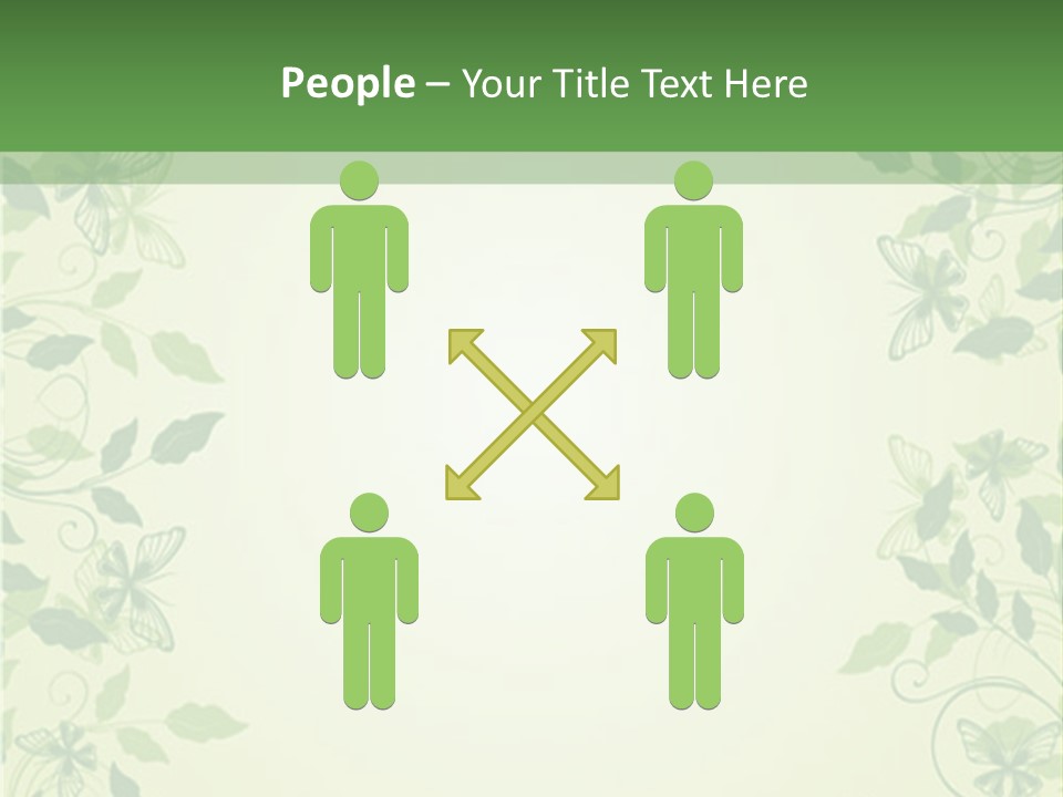 A Green Background With Leaves On It PowerPoint Template