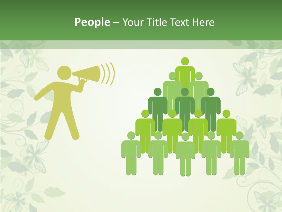 A Green Background With Leaves On It PowerPoint Template