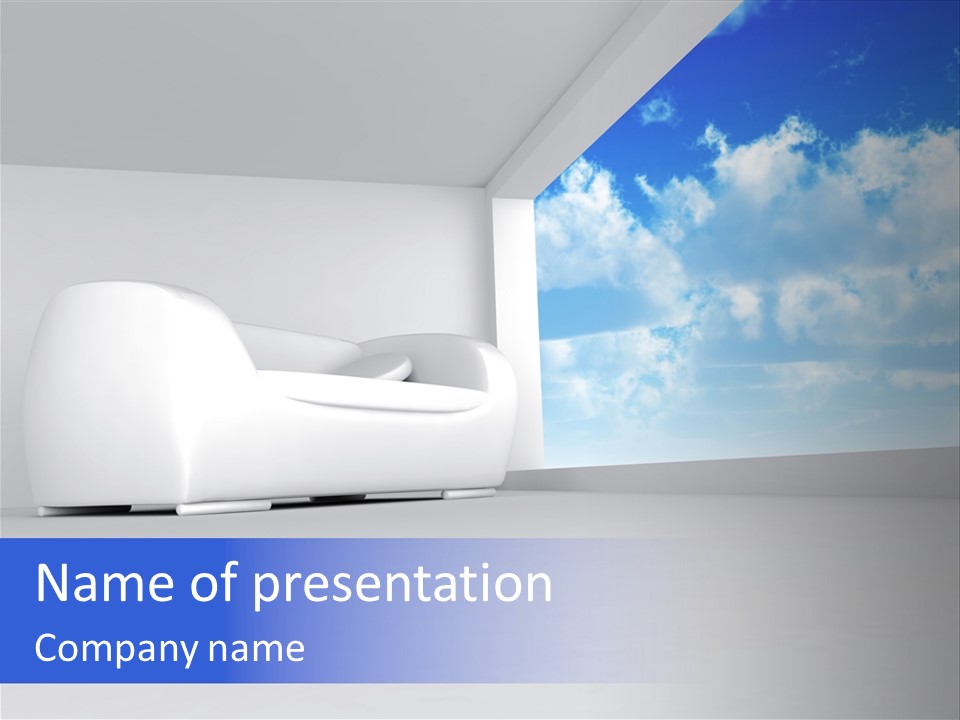 Showcase Apartment Sofa PowerPoint Template