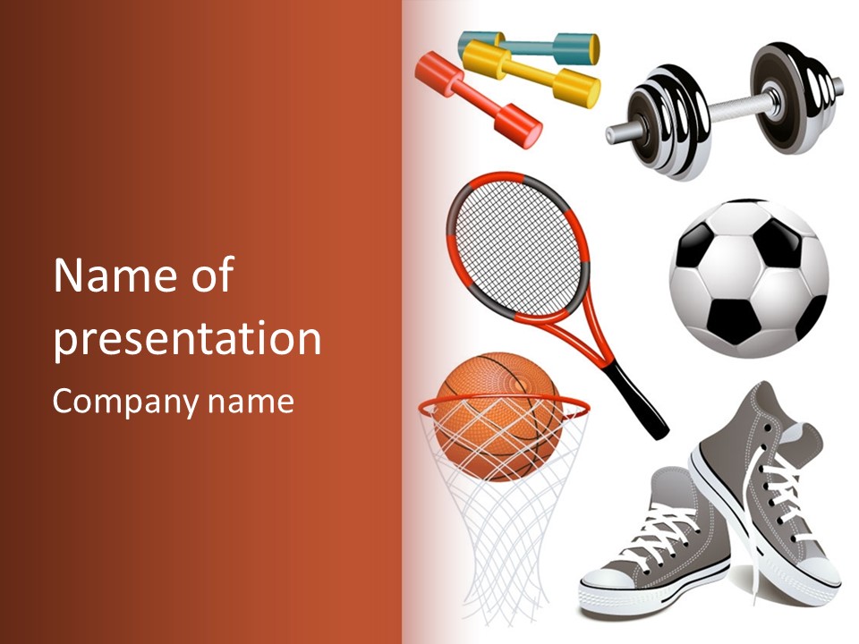 Football Baseball Badminton PowerPoint Template