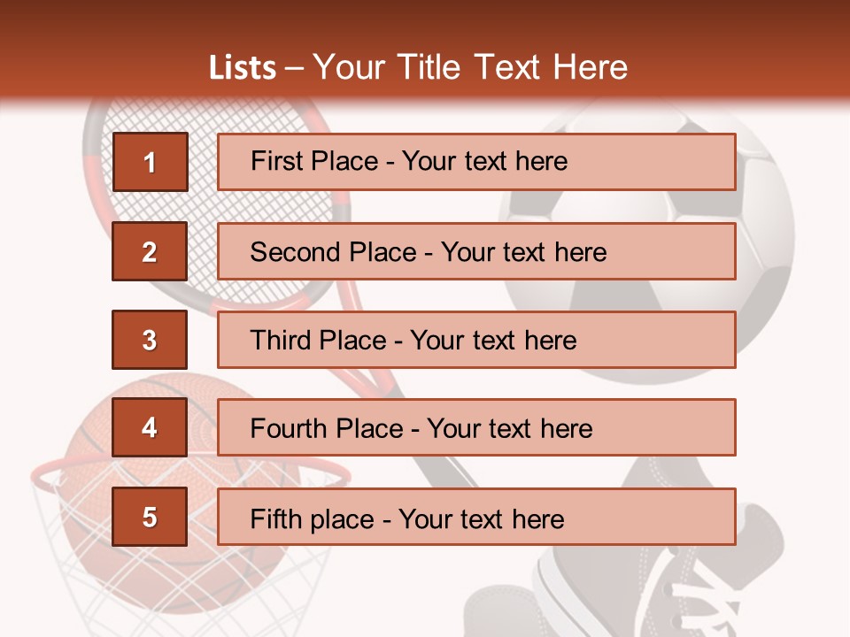 Football Baseball Badminton PowerPoint Template