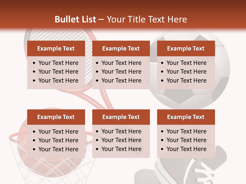 Football Baseball Badminton PowerPoint Template