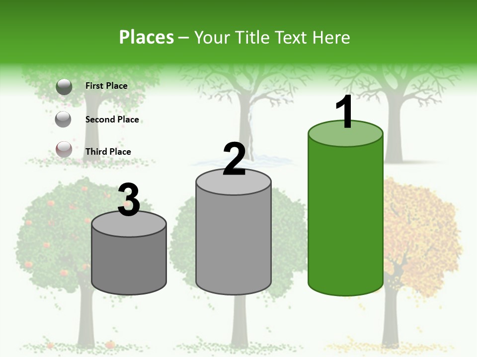 A Group Of Trees With Different Types Of Leaves PowerPoint Template