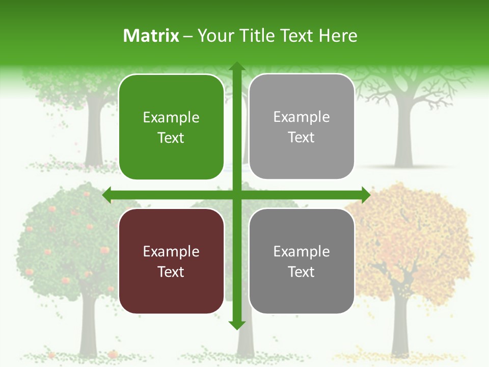 A Group Of Trees With Different Types Of Leaves PowerPoint Template