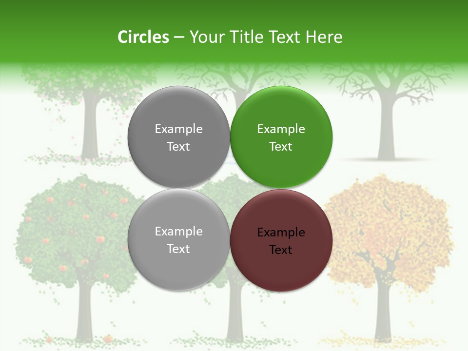 A Group Of Trees With Different Types Of Leaves PowerPoint Template