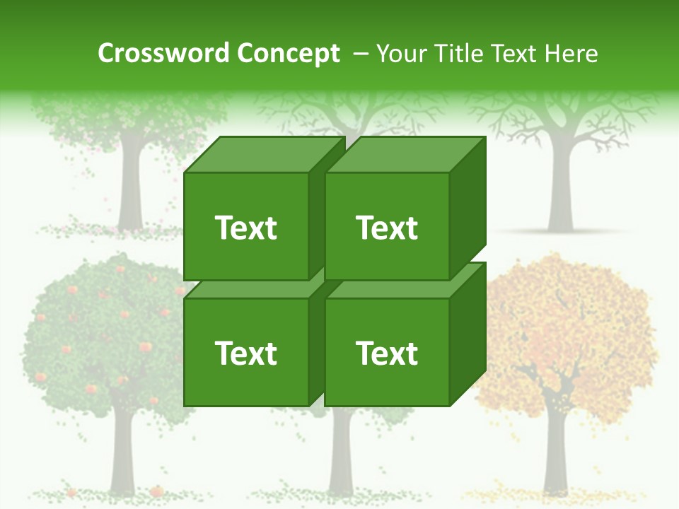 A Group Of Trees With Different Types Of Leaves PowerPoint Template
