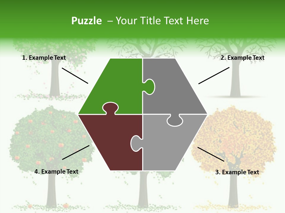 A Group Of Trees With Different Types Of Leaves PowerPoint Template