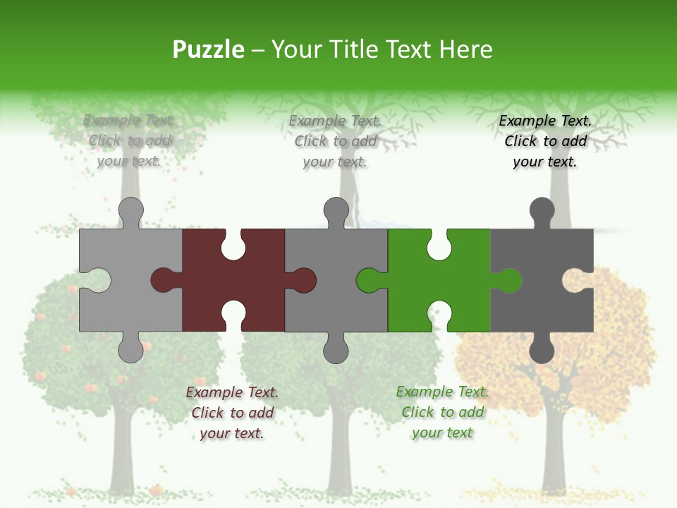 A Group Of Trees With Different Types Of Leaves PowerPoint Template