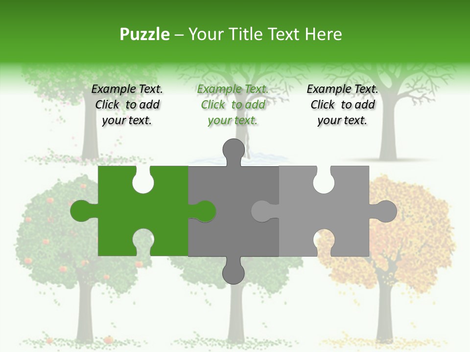 A Group Of Trees With Different Types Of Leaves PowerPoint Template